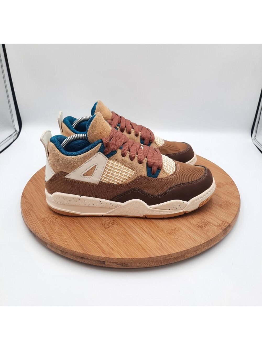 Nike Air Jordan 4 Retro GS Kids Size 3Y Shoes Cacao Wow Teal Athletic Sneakers